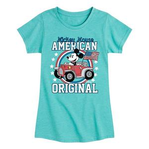 Футболка с принтом Mickey Mouse American Original для девочек 7-16 лет Disney, Turquoise