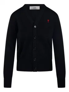 Кардиган с вышитым логотипом Ami De Coeur Ami Paris, черный