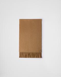 Шарф из шелка и кашемира Prada, коричневый