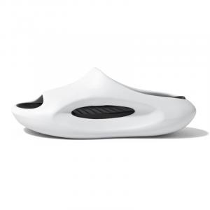 Двухцветные EVA домашние тапочки-шлепанцы с мягкой и упругой текстурой, нескользящие, унисекс LATE TIME, White And Black [Solid Color]