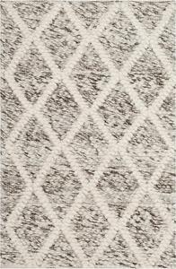 Ковер SAFAVIEH, 61 x 92 см, Natura Collection, Ivory & Stone, ручной работы марокканский узор, хлопок, идеально для помещений с высокой проходимостью: прихожая, гостиная, спальня (NAT711A)