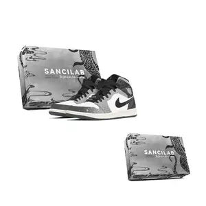 Jordan Air 1 износостойкие мид-топ винтажные баскетбольные кроссовки Unisex белый серый черный