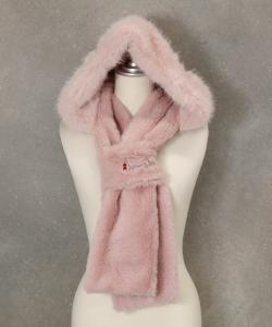Шарф с капюшоном из искусственного меха