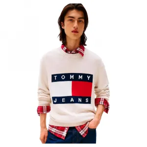 Свитер Tommy Jeans Melange Flag Regular Fit, бежевый