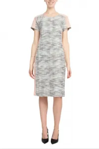 Трикотажное платье с вырезом-лодочкой, короткими рукавами и застежкой-молнией на спине Truedames