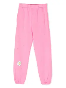 Спортивные брюки с цветочным принтом Natasha Zinko Kids, розовый