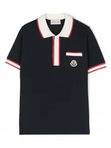 Рубашка поло с логотипом Moncler Enfant, синий