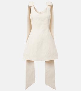 Мини-платье Gita из парчи с бантом Markarian, слоновая кость