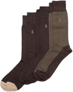 Мужские носки-соксы Polo Ralph Lauren Super Soft Birdseye (3 пары), Chocolate