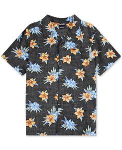 Рубашка для мальчиков с коротким рукавом и принтом в стиле кемпинга Hurley, Black