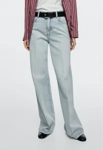 Джинсы-Палаццо с высокой талией и расклешенными штанинами Massimo Dutti, Light Blue