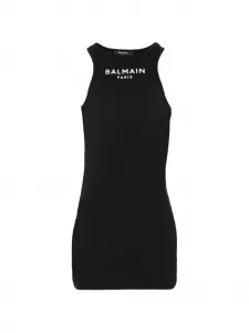 Платье с логотипом Balmain Kids, черный