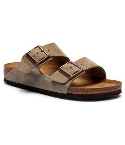 Кожаные тапочки Arizona Leve Birkenstock, серый