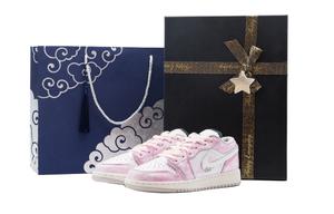 Jordan Баскетбольные кроссовки Air 1 с амортизацией, износостойкие, винтажные, низкие, унисекс, розовые