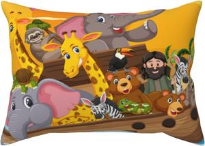 Pevtufa Чехол на подушку с принтом "Животные на Ноевом ковчеге" Animals on Noah's Ark1