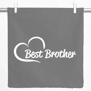 Декоративная наволочка Huuraa "Лучший брат, подарок в форме сердца" 40x40 см, стальной серый хлопок, украшение для лучшего брата Hellweg Druckerei