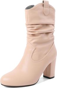 Женские ботильоны Zamikoo, высокая платформа, круглый носок, массивный каблук, короткие ботильоны, на молнии, из искусственной кожи, модные и удобные, вечерние сапоги, каблук 3,5 дюйма