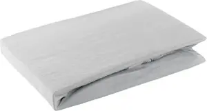 Простыня джерси, серебристая, 220х200, 30 см, хлопок, плотность: 125 г/м² Eurofirany