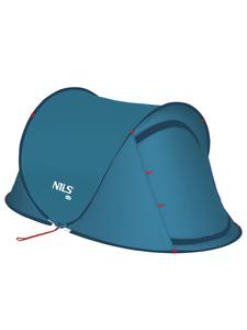 COFI 1453 Автоматическая кемпинговая палатка NILS - 220×120 см, с защитой от УФ-излучения, синего цвета