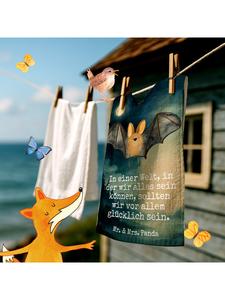 Mr. & Mrs. Panda Полотенце с рисунком в виде крыльев летучей мыши и надписью белого цвета