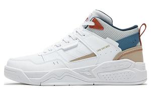 Антискользящие износостойкие высокие скейтерские кроссовки мужские бело-синие 361°