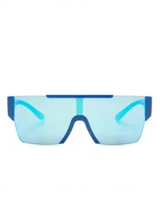 Солнцезащитные очки-маска с зеркальными линзами BURBERRY KIDS, синий