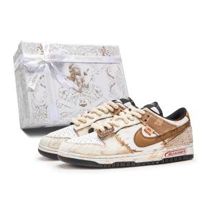 Nike Кроссовки low top skateboard dunk compact era slip resistant shock absorbers brown white kids'