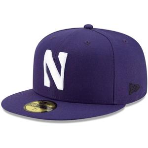 Мужская базовая шляпа с логотипом New Era Northwestern Wildcats Primary Team 59FIFTY фиолетового цвета