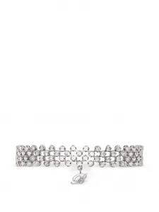 Колье-чокер с подвеской-логотипом Blumarine, серебряный