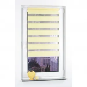 Двойные рулонные шторы Liedeco «Klemmfix DUO-Rollo YOUNG COLORS», светозащита, сверление не требуется, цвет lemon/gelb