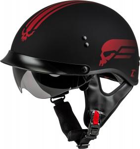 Полушлем Gmax HH-65 Retribution, черный / красный