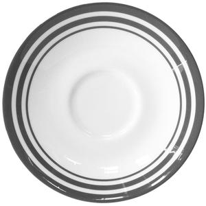 Блюдце Moments из фарфора с 3 полосками Fink, серый/белый