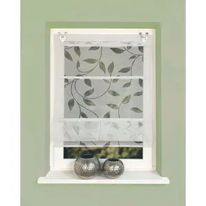 Римская штора RANA с люверсами без сверления, свободно свисающая, магнитная штора RANA с выжженным узором Home Wohnideen, серый