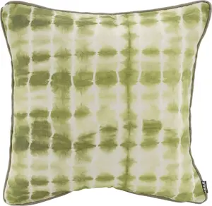 Х.ОК.К. Подушка декоративная "Badu Batik Midnight Outdoor", с окантовкой, чехол с наполнителем, 1 шт H.O.C.K. 50х50 см, зеленый