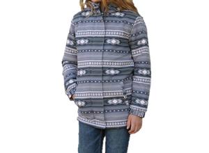 Пальто с капюшоном и ацтекским принтом серого цвета Cinch, серый