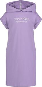 Платье-свитшот с капюшоном Calvin Klein для девочек, Purple Rose