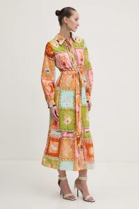 Платье с добавлением льна Never Fully Dressed, оранжевый