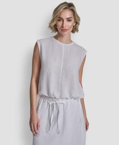 Женская блузка без рукавов с завязками по низу DKNY, White