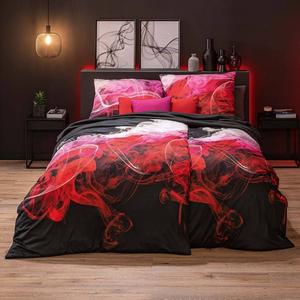 Постельное белье Estella Mako трикотаж 135х200 Туман цвет раш чёрный красный розовый 6294-460