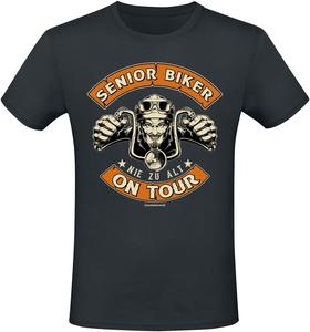 Футболка Sprüche Senior Biker - Nie zu alt - On Tour, черный