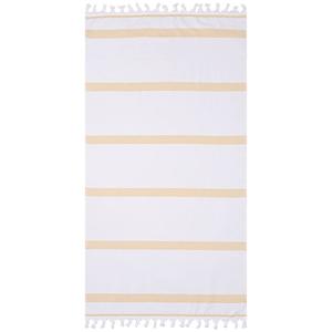 SUPERIOR Tropical Cabana Пляжное полотенце Fouta в полоску большого размера с кисточками, желтый