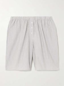 Полосатые шорты из органического хлопка-поплина Deiji Studios, голубой