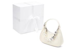 Сумка женская малая из коровьей кожи и полиуретана milk white CHARLES&KEITH, Cream белый белый