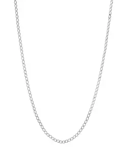 Плоское кубинское ожерелье унисекс из стерлингового серебра Steeltime, silver