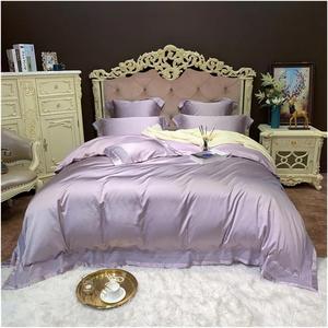 YUSIWOAL Комплект постельного белья шелковый однотонный серый