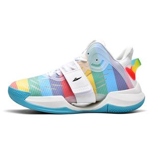 Баскетбольные кроссовки средней высоты с мягкой противоскользящей подошвой, унисекс Kuding, White Rainbow
