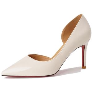 QITUMAUL Стройные каблуки на высоком каблуке для женщин - экрю [Высота каблука 8,5 см], цвет Ecru[Heel Height 8.5cm]