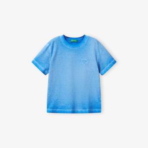 Футболка оверсайз Benetton с эффектом потертости, синий