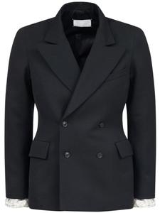 Двубортный шерстяной пиджак Maison Margiela, черный