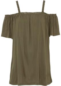 Рубашка с открытыми плечами и кружевной отделкой Rainbow, зеленый